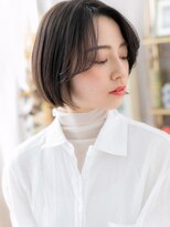 カバーヘア ブリス 北浦和(COVER HAIR bliss)&nbsp;■オリーブグレーイヤリングカラーミニボブ302-2北浦和20代30代