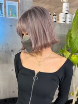 シェルヴ(XELVE)&nbsp;切りっぱなしボブ/ピンクグレー