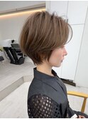 ショート/オリーブカラー/髪質改善/白髪ぼかし/小顔