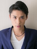 モッズヘア メン 上尾東口店(mod's hair men)&nbsp;アッシュブラック七三オールバック刈り上げベリーショートY上尾
