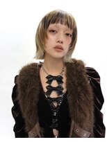 レコ 渋谷(LECO)&nbsp;ミニボブレイヤーカットローライト三毛猫デザインカラー