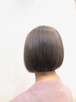 クオリス 上福岡店(QUALIS)&nbsp;大人オリーブアッシュ/くすみカラー/小顔ミニボブ/30代40代50代