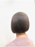 大人オリーブアッシュ/くすみカラー/小顔ミニボブ/30代40代50代
