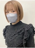 京都 河原町 美容室 ハイトーンボブ ホワイトベージュカラー