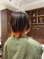 クラップス 杉田店(CLAPS)&nbsp;ショートウルフ×インナー　オレンジ×ツートーンカラー