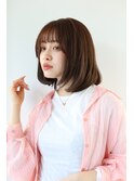 <土屋結良>大人のミディアムボブに薄めバングと顔周りレイヤー