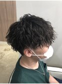 ツイスパマッシュ(刈り上げツーブロック黒髪パーマ)