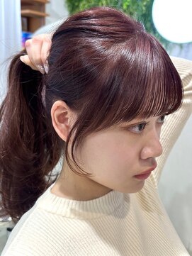 ビューブルー 亀戸錦糸町(VIEW BLUE) 美髪ピンクブラウンロングセミディ小顔顔まわり似合わせ前髪