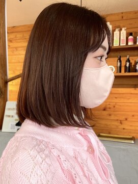 ビスクヘアデザイン(bisq hair design) ボブ　ミルクティーベージュ　艶髪　髪質改善カラー　ショート