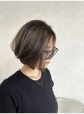 ショートボブ/シャドールーツ/グレージュ