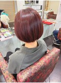 丸みショート・赤茶