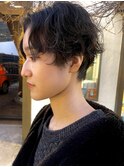 癖毛風ハンサムショートパーマ