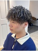 パーマ×ハイライト　ツイスパ メンズパーマ　横浜