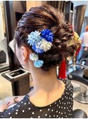華やかアップスタイル ドレスヘア 結婚式 お呼ばれ 二次会