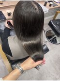 ブリーチなし透明感グレージュ髪質改善トリートメント