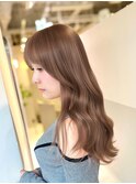 ヘーゼルベージュ ブリーチなし レイヤーカット 海外風