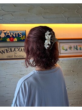 アンツ サザンリゾート 茅ヶ崎店(ANT'S Southern Resort) くびれヘア/アプリコットオレンジ/夏のヘアアレンジ/ボブ