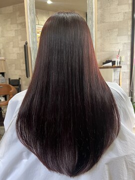 ハコ(H.A.Co) ブリーチなしのレッド系カラーです。