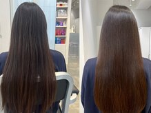 できるだけ髪に負担をかけない、まっすぐにし過ぎない、ナチュラルな質感の『酸性ストレート』［表参道］