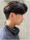 センターパートウルフショートネープ襟足あり
