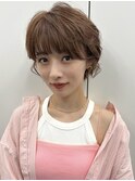 似合わせショート#くびれヘア#アプリコットオレンジ