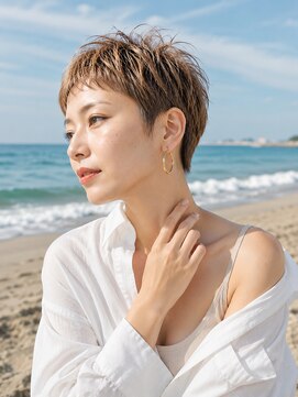 バグズ(Baguz) シースルーバング大人ハンサム小顔ショートレイヤースタイル