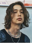 原宿メンズボブメンズミディアムシャドウパーマニュアンスパーマ