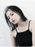 #切りっぱなしボブ#ブリーチ#ミディアム#前髪なし