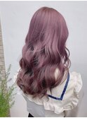 ラベンダーピンク　透明感カラー　ツヤカラー　髪質改善