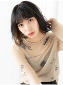 インナーカラーがポイント波ウェーブ大人ボブa古河20代30代40代