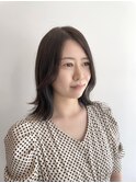 ミディアムヘア 顔まわりカット*