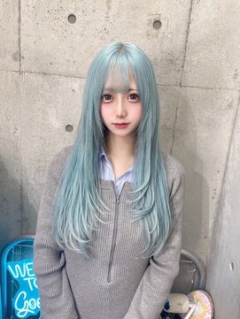 インク 渋谷(INK.) 水色×レイヤーカット　エクステ70枚