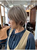 ミセスショート×白髪ぼかしカラー３０代４０代５０代６０代