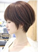 大人マッシュショート丸みショート黒髪ショートベリーショート