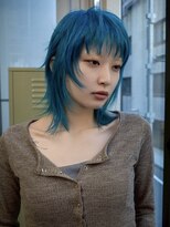 ギークス(GEEKS)&nbsp;【GEEKS渋谷】ターコイズブルー/ウルフ/ハッシュカット/前髪あり
