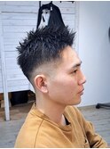 フェードカット　スパイキーショート