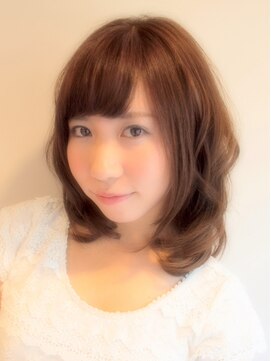 ヘアーデザイン リント(hair design Rinto) ミルキーピンクの甘色ふんわりミディ◎20代30代40代50代