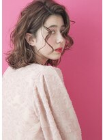 カーリーな外国人風ロブ
