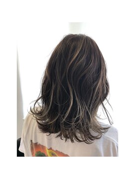 フォルムヘアデザイン 足利店(FORME hair design) 《FORME 代表　澤田》ハイライト外ハネミディ