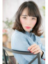 ミック ヘアアンドメイク アップ 駒込店(miq Hair&Make up)&nbsp;外ハネカール大人ガーリーくせ毛風エアリーミディc1