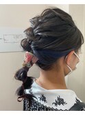 ブルーグレー/インナーカラー/イヤリングカラー/ブリーチ/大名