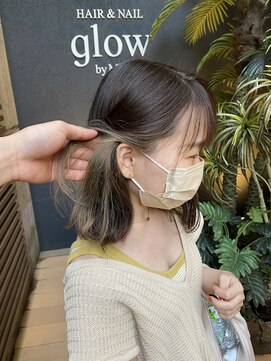 グロー(glow) インナーカラー/イヤリングカラー/ワンブリーチ/透明感