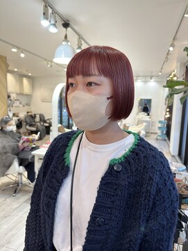 ギフト(GIFT) red color　暖色カラー　ミニボブ　ワイドバング