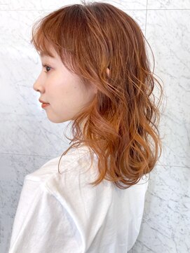 アルバム 渋谷パルコ(ALBUM) ピンクグラデーション_グレージュカラーボブウルフba321543