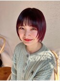 【高橋弥生】ボブ　カシスカラー　フェイスレイヤー