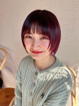 ルル 表参道(lulu.) 【高橋弥生】ボブ カシスカラー フェイスレイヤー