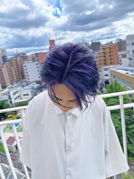 ラル(Lull) 【before afterあり】ワンブリーチでパープルカラー/髪質改善