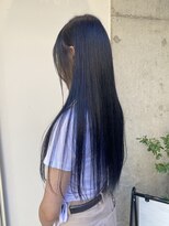 キャンバスアニュー 川崎(canvas anew.)&nbsp;ロング　ブルーブラック　ブリーチ1回／川崎