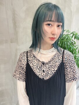 イル(ill) カーキ　グリーンカラー　ブリーチ　レイヤー