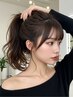 前髪.顔周りカット＋透明感ツヤカラー(白髪染め可)￥8450[本八幡/ショート]